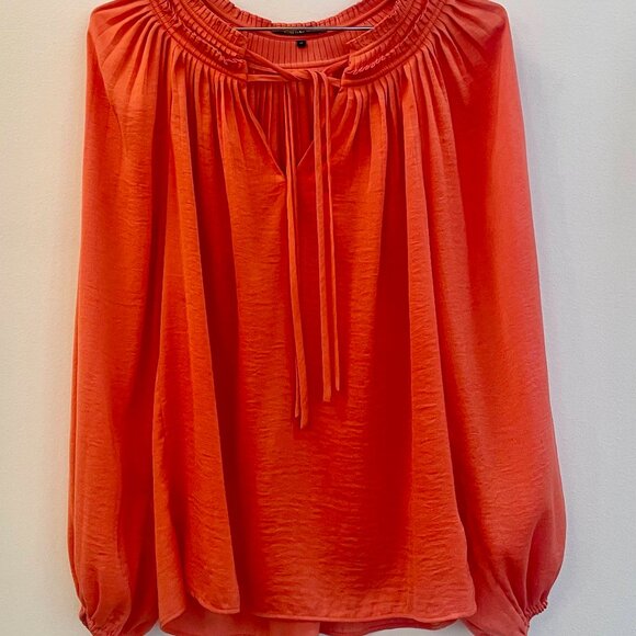 KOBI HALPERIN Alaina Pleated V-Neck Blouse  Size M - Picture 2 of 6